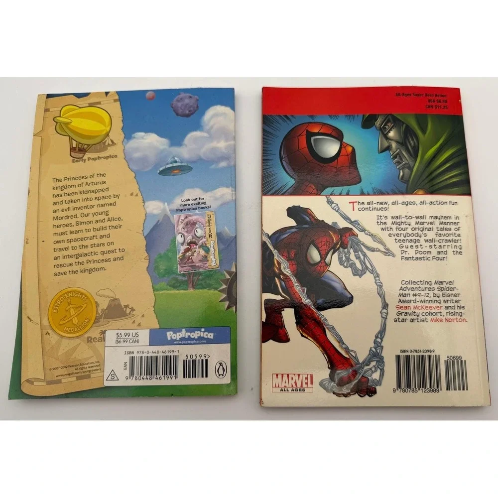 Marvel‎ Adventures Spider-Man Doom With A View & Poptropica Astro-Knights Lot